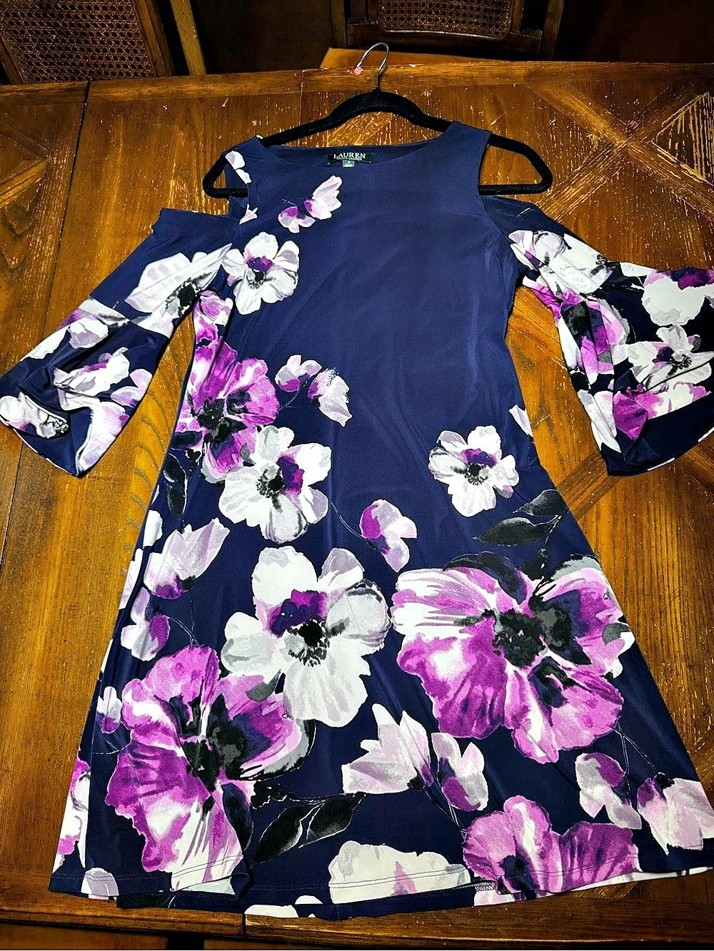 Lauren Floral Mini Dress in Blue & Pink Like New